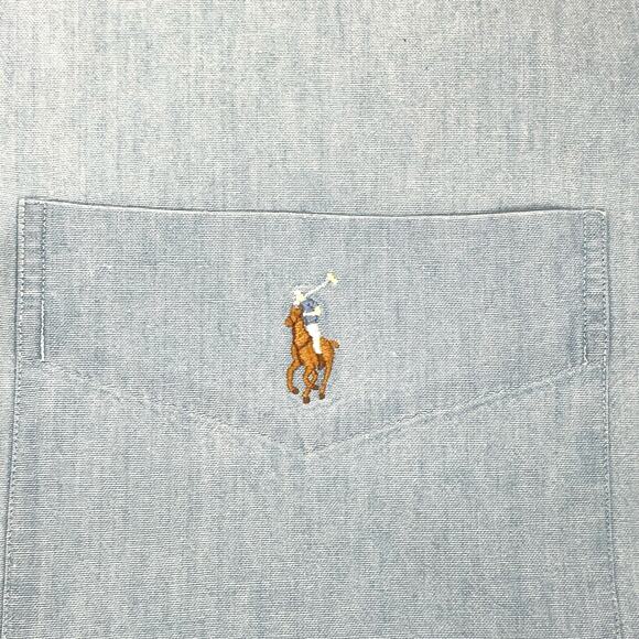 Ralph Lauren Mens Large Cotton Button Up Long Sleeve Big Shirt - Picture 4 of 8